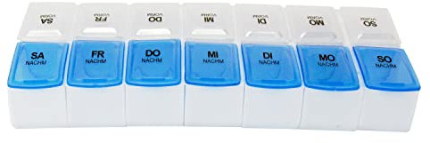 Roomando Pillenbox 7 Tage │ 14 Fächer │ Organizer Tablettendose │ Tragbar