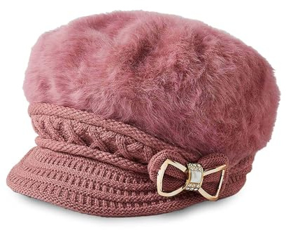 Coopers of Stortford Cloche Peak Hat | Glamorous Cable-Knit Hat with a Warm Fleece Lining