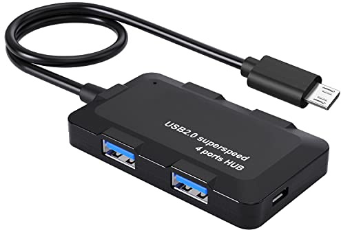 AreMe Adattatore Micro USB OTG Hub con 4 porte USB + porta di alimentazione per Fire Stick 4K, NES/SNES Classic Mini, Playstation Classic, Raspberry Pi Zero e altri dispositivi host con micro USB