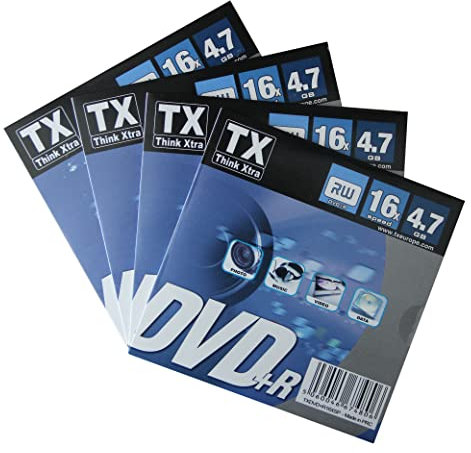 TX-Think-Xtra Pack De 125 DVD+R Pochette Karton Bleu