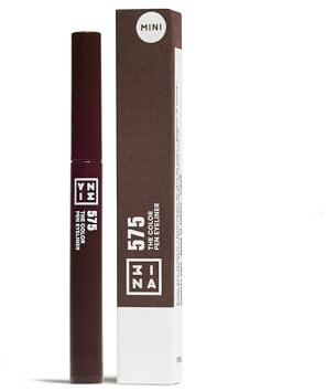 3INA MAKEUP - The Color Pen Eyeliner 575 (mini) - Braun Flüssiger Eyeliner - 10h Langhaltende Matte Eyelinerstift mit Präzision Spitze Hochpigmentiert Flüssig liner - Reisegröße - Vegan - Cruelty Free