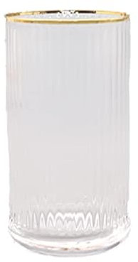 1500° C TABLETOP Ribbed Gold Rimmed Stemless Wine Glasses, 1 PC-14 oz. Vintage Large Cups Drinking Glasses for White Red Wine, Wedding, Anniversary, Christmas, Party