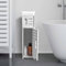 Aojezor Chrome Toilet Roll Holder - Behind Toilet Cabinet Storage with Roll Insert