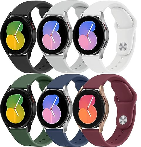 20mm Armband für Samsung Galaxy Watch 7/6/5/4/FE 40mm 44mm/6&4 Classic 47mm 43mm 46mm 42mm/5Pro 45mm/3 41mm/Active 2 Band,6ST Sport Silikon Uhrenarmband für Garmin Vivoactive 5/3/6/venu sq/Forerunner