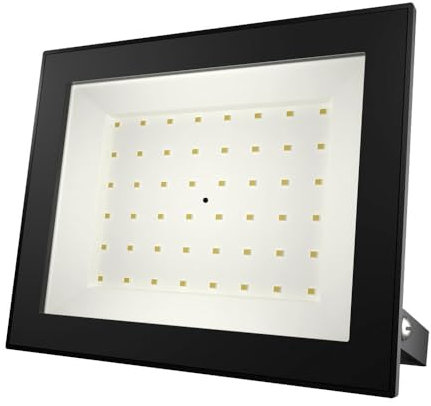 HOFTRONIC - LED Fluter Lumos - 50 Watt 4770 Lumen - 4000K Neutralweiß - Ersetzt 250 Watt - 2 Jahre Garantie - LED Strahler außen Schwarz - IK05 Vandalismusschutz - Ultradünn