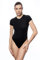 Evoni Damenbody mit kurzen Ärmeln und Rundhals I Damen T-Shirt I Bodysuit Women I Unterzieh-Body aus Baumwolle I Kurzarm-Body mit optimaler Passform M schwarz