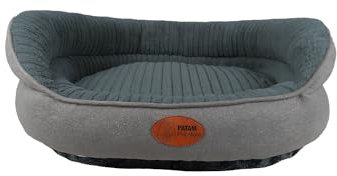 PATAM Cuccia Cane e Gatto Interno, Lettino Morbido Sfoderabile, Antiscivolo, Shiro Grigio Scuro, Medium 61x51x23 cm