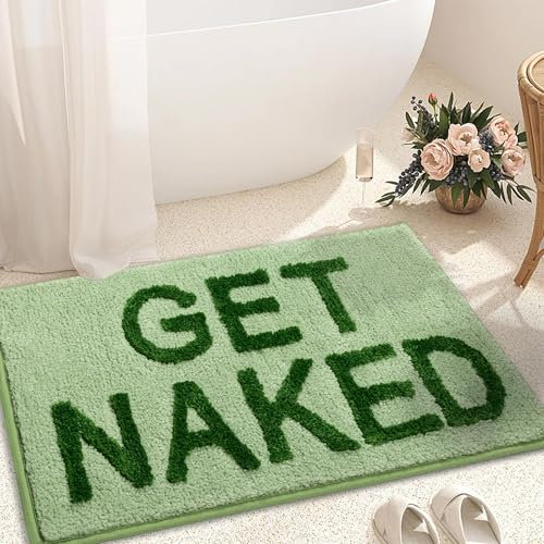 Tapis de salle de bain doux et absorbant en microfibre douce, absorbante, lavable, pour Noël, hiver, Noël, vert forêt, 50,8 x 81,3 cm, vert forêt