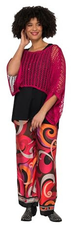 Angel of Style Damen große Größen Übergrößen Plus Size Poncho, oversized, Netz-Strick, U-Boot-Ausschnitt, Langarm pink 58-64 830123803-3+