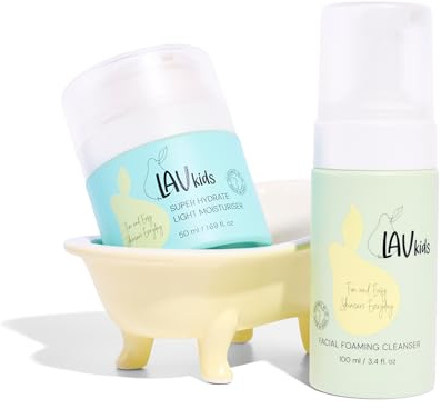 Lav Kids Hydrating Skin care Foaming face wash 100ml & Face cream 50ml | skincare for kids, toddler holiday essentials, skincare gift set, kids foam soap skincare bundle skin care for kids
