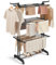 SONGMICS Wäscheständer, Standtrockner 4 Ebenen, Flügelwäscheständer, klappbare Flügel, mit Rollen, 63,5 x 128 x 173 cm, groß, einfacher Aufbau, für Innen- und Außenbereich, tintenschwarz LLR701B01