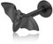 BlackAmazement 316L Edelstahl Labret Ohrstecker Ohrring Tragus Helix Monroe Piercing Fledermaus Bat Silber Schwarz Mehrfarbig Gold 8mm Gothic Damen Herren (Schwarz)