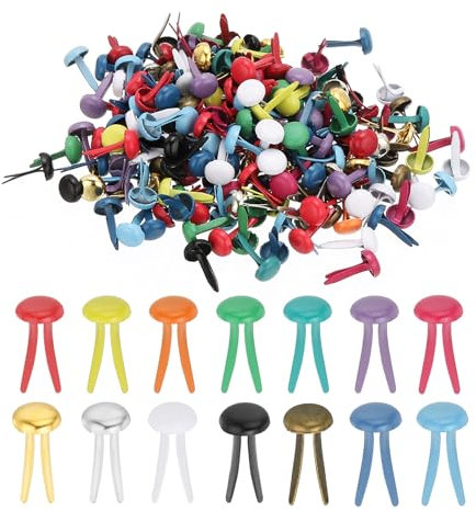 PATIKIL 500 Stück Musterbeutelklammern 4,5 x 8 mm Mini Brads Metall Rundkopfklammern Briefklammern Musterklammern Scrapbooking für Kunst Basteln Handwerk DIY-Projekte PapierMehrfarbig