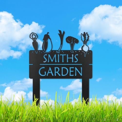 KGYMOT Panneau de jardin potager personnalisé avec piquets personnalisé pour potager - Panneau en métal avec piquets - Décoration murale en métal pour jardin potager