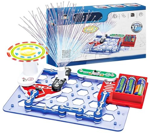HENGBIRD Elektronik Bausatz Spielzeug, Physikalisches Experimente für Kinder ab 5, Elektrobaukasten für Kinder, Experimente zu Stromkreisen, Experimentierkasten mit Lichtwellenleiter-Baum und Lüfter