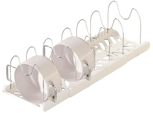 Organisateur de casseroles et poêles, organisateur de placard pour casseroles et poêles – Organiseur extensible pour casseroles et poêles | Étagère de support, support à casseroles télescopique avec 7