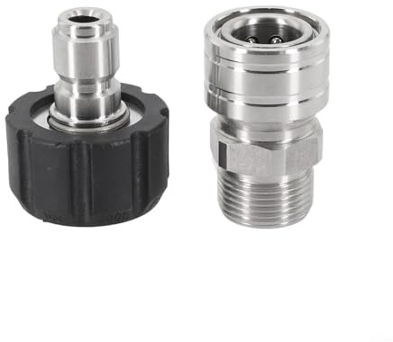 Verbessern Sie Effizienz und Leistung mit dem For Quick Connect Hochdruckreiniger-Adapter-Set, zuverlässig, Edelstahl (15 mm)
