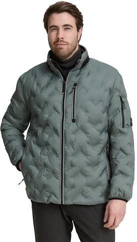 TOM TAILOR Herren Plussize Plus Size-Hybrid Lightweight Steppjacke mit verstaubarer Kapuze