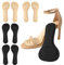 XINIFOOT 4 Pairs High Heel Inserts Women, 3/4 Length Women Thin Shoe Insoles for High Heels, Pumps, Open Toes, Flats, and Sandals, Cushion for Heel and Ball of The Foot, Shock Absorption (Black+Beige)
