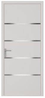 Vente-unique-Puerta de entrada de aluminio Alt. 218 x L96 cm blanco - apertura derecha - ISALINA