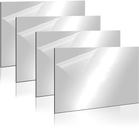Gohytal Plaque Acrylique pour Gravure Laser - 30 x 20 cm - Lot de 4 Plaques en Plastique ABS, Plaque de Gravure Laser de 1,3 mm Pour Gravure,Peinture,Bricolage,Découpage,Décoration d'intérieur-Argenté