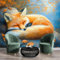 JSCWDET Style peinture à l'huile Papier Peint Panoramique renard mignon,150×105 CM (W×H) - Décoration murale moderne – Tapisserie décorative pour chambre salon - Tapisserie murales papier peint