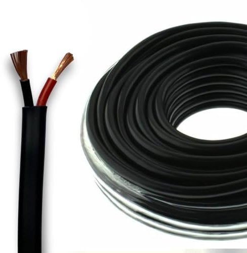 Automotive Flat Twin 2 Core Cable 12V/24V Thin Wall Wire for Auto Boat 21A, 1.5mm² (5M Coil)