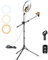Aureday Anneau lumineux avec trépied, anneau lumineux de 30,5 cm avec trépied de 62 pouces, enregistrement avec pince pour microphone pour stream en direct, maquillage, vidéo YouTube, photographie