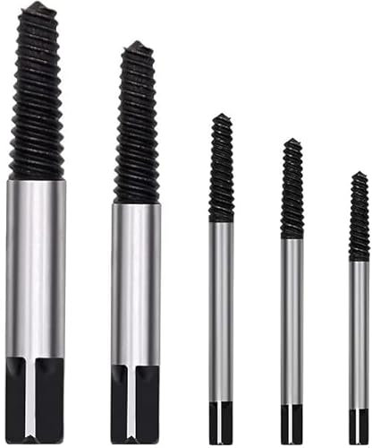 Kit Extracteur De Vis 5 PièCes, Extracteur Boulon Professionnel En Acier Trempé, Tourne A Gauche Extracteur Boulon, Pour Vis RouilléEs, FissuréEs, CoincéEs Ou EndommagéEs