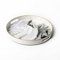 Heaven4you Round Black and White Marble Pattern Serving or Dining Tray – Elegant Glossy Decorative Tray with Gold Trim for Coffee Table, Kitchen Counter, Vanity or Modern Home Décor (White Marble)