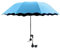 Gralara Sombrilla de Playa con Abrazadera Ajustable, protección Solar, Poste de Metal – 93 cm– Ideal para Sillas, Carritos de Golf y Patio​, Azul