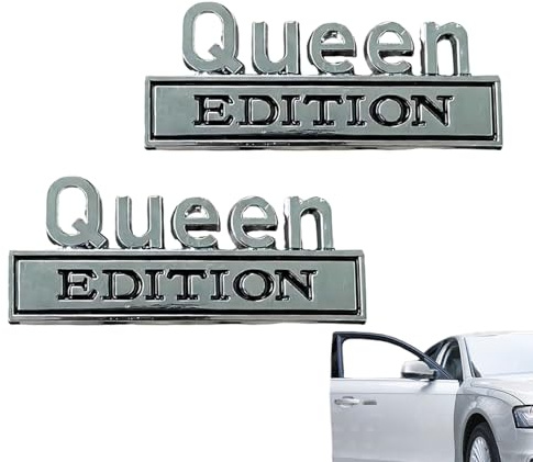 Queen Edition Aufkleber 3D | 2 Stück metallische 3D-Aufkleber wasserdicht | Queen-Edition, für LKW, SUV, Windschutzscheibe, Tür, Heckplatte, Auto