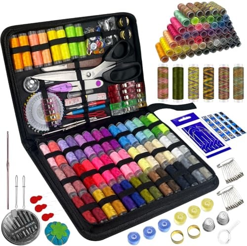 Nähset mit Nähzubehör,305Pcs Professionelles großes Nähset,Nähmaschine Zubehör mit 56 Spulen Faden Schere und Zubehör für Erwachsene,Anfänger,Zuhause,Reise-Nähsets