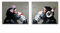 Fokenzary Peint À La Main Peinture À L'huile Sur Toile Écouter Musique Pop Gorille Couple Amant Mur Décor Encadré Prêt à Accrocher