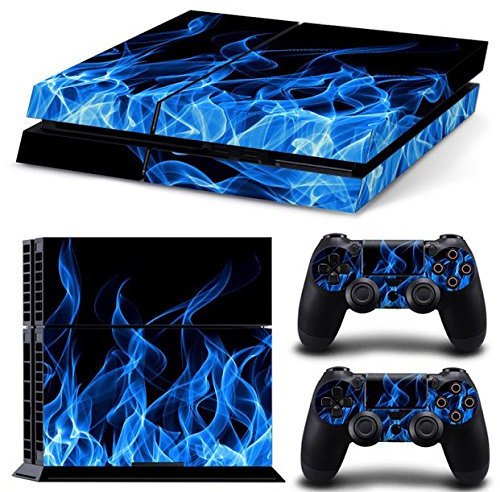 Mcbazel Scomparto anti-graffio Vinile Sticker copertura della pelle copertine full face sticker per Solo PS4 originale Non per PS4 Slim/Pro (fiamma blu)