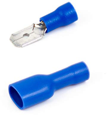 110 x capicorda elettrica piatta 6,3 mm (per fili fino a 1,1 mm a 2,6 mm²)
