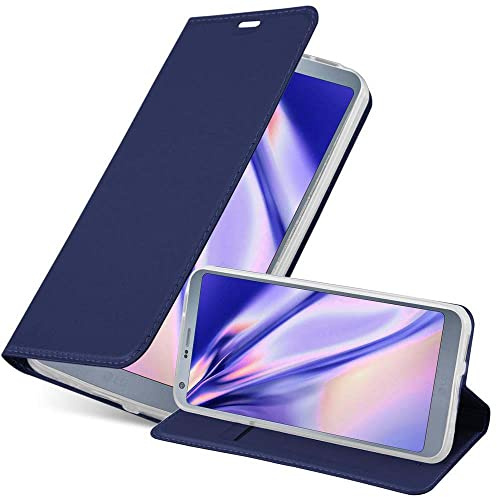 Cadorabo Hülle kompatibel mit LG G6 aus Premium Kunst Leder Flip Klappbare Stoßfeste Magnetische [Standfunktion] [Kartenfächern] Cover Hülle für LG G6 Tasche in Blau