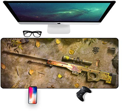 IGIRC Mouse Mat CSGO Speed Gaming Mouse Pad | XXL Mousepad |800 x 400mm Large Size| 3mm-Thick Base | Perfect precision and speed, L