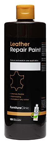 Furniture Clinic Pintura y Tinte para Reparación de Cuero | Colorante Autosellante para una Reparación Rápida y Fácil del Cuero | Sofás, Asientos de Coche, Zapatos, Bolsos - Marrón Oscuro 250ml
