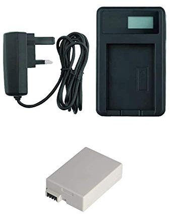 Battery and Charger Bundle for Canon EOS 450D, 500D, 1000D, Kiss F, Kiss X2, Kiss X3, Rebel XS, Rebel XSi and Rebel T1i Camera - Replacement for LC-E5E, LC-E5 charger and LP-E5 Battery