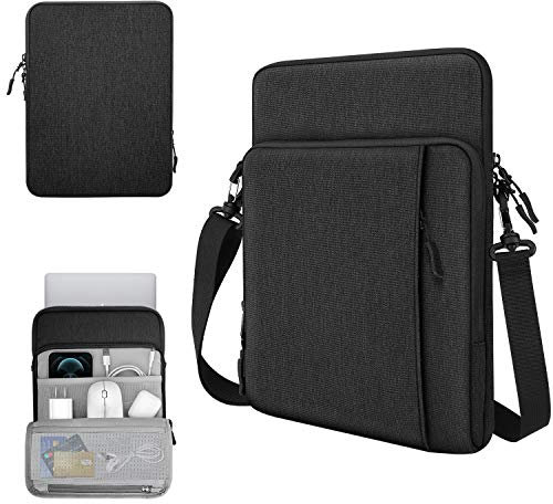 TiMOVO Custodia per laptop da 13,3'' Borsa a tracolla per iPad Air 13 2024, iPad Pro 13 2024, iPad Pro 12.9 2022/2021/2020, MacBook Air 2022-2018, MacBook Pro 2022-2016, Nero