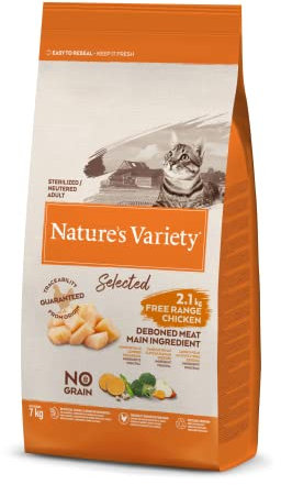 Nature's Variety Selected Trockenfutter für Katzen, sterilisiert mit Huhn ohne Knochen, Mehrfarbig, 7 kg (1 Stück)