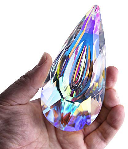 Hanging Crystal Prism Suncatcher Ornament Window Garden Decor Colorful Faceted Crystal Glass Drop Rainbow Maker Pendant
