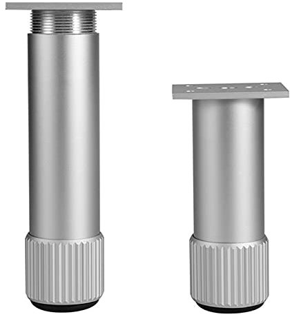 LOVEM Sofas Füße, Möbelfüße Verstellbar Möbelfüsse Silber Möbelbeine Sockelfuß Weltraum-Aluminium | Eloxierte Oberfläche | Höhe:6-40cm | Dicke Kopfpolster | mit Schraube,4× Couche Beine (12cm/4.7)