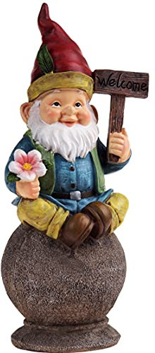 Large 29cm Welcome Garden Gnome
