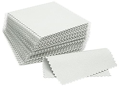 CATIFLIN Lot de 100 chiffons de nettoyage pour bijoux, chiffon de polissage pour argent sterling, or, platine et plus (gris clair, 8 x 8 cm)