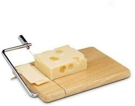Vision4ever Wooden Cheese Board with Wire Slicer, Easy to Use and Clean