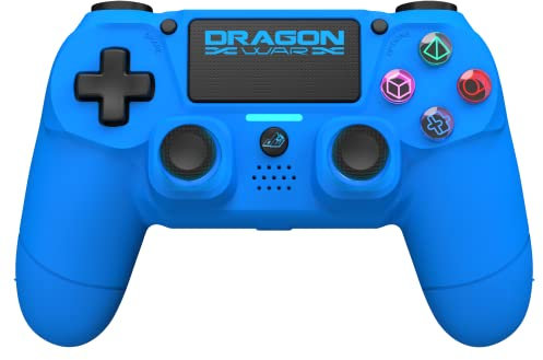 Dragonwar - Manette sans Fil Dragon Shock 4 Bleue pour PS4, PC et Mobile