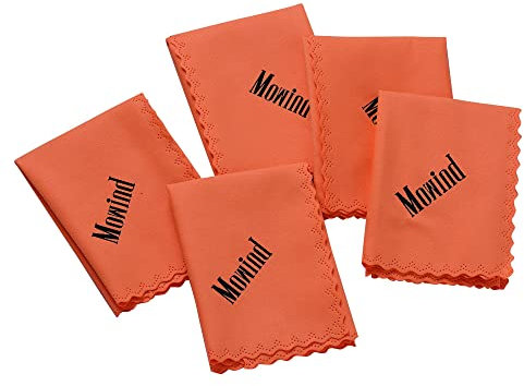 Mowind Reinigungstuch für Musikinstrumente für Gitarre, Violine, Ukulele, Klarinette, Trompete, Saxophon, Reinigung, Universal-Reinigungswerkzeug, weiches Fasertuch, 5 Stück