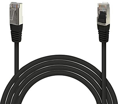 Waytex 33845 Câble Ethernet Réseau RJ45 Cat 6a S/FTP 500MHz Blindé 100% cuivre LSZH Sans Halogène - Compatible PC, Imprimante, Box, Routeur, Switch réseau, Consoles de jeux, TV – 3m, Noir